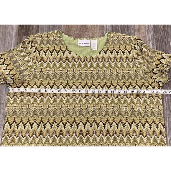 Alfred Dunner Womens Zigzag Pattern Short Sleeve Knit Top Lined Multicolor Sz XL - Picture 10 of 14